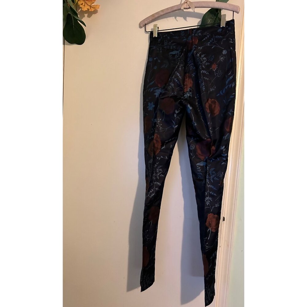 Talbot Runhof Bergdorf Goodman Jacquard Floral Pants High Waist Slim Fit Dressy - Picture 3 of 13
